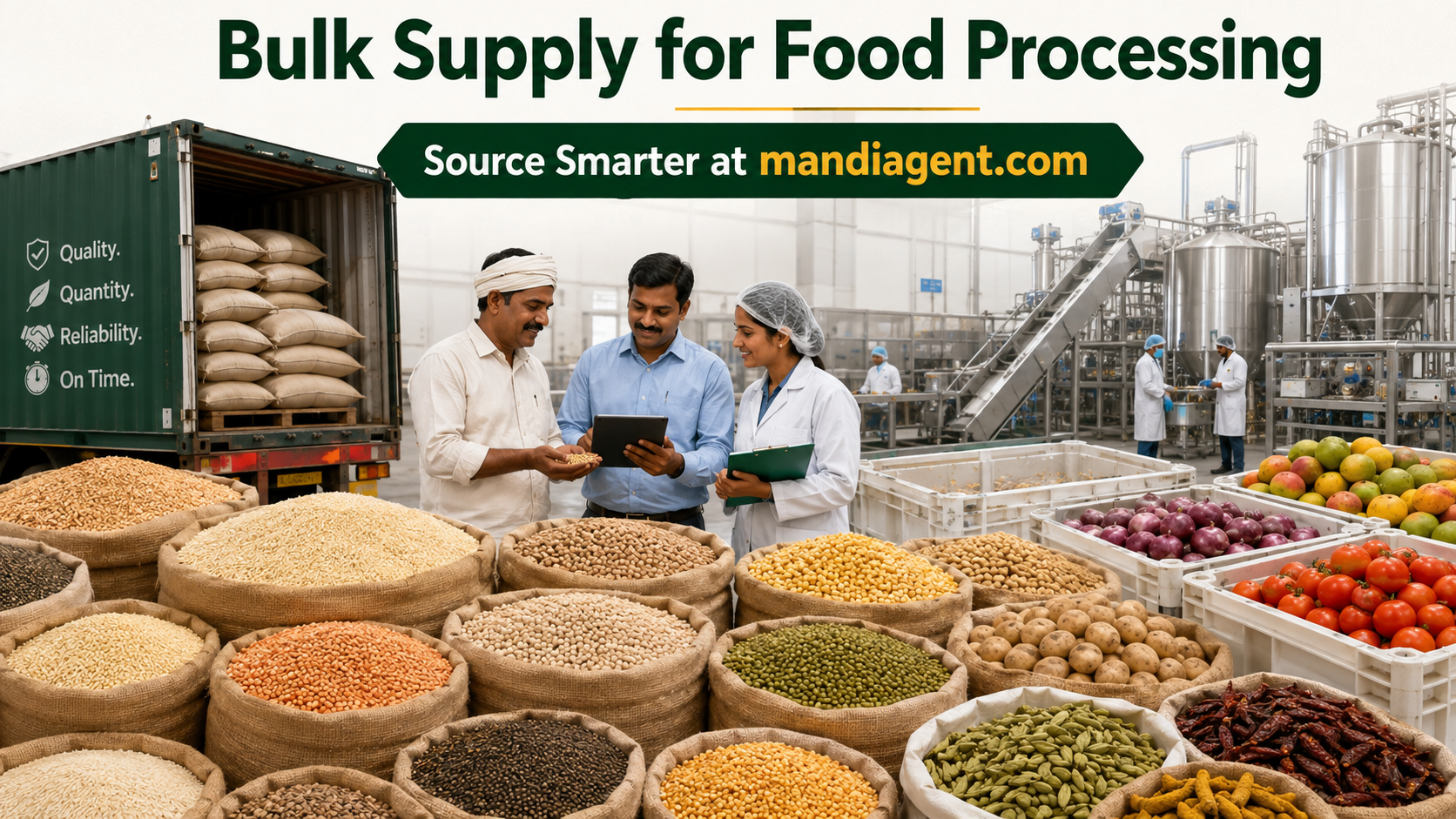 Bulk agricultural supply for food-processing industries